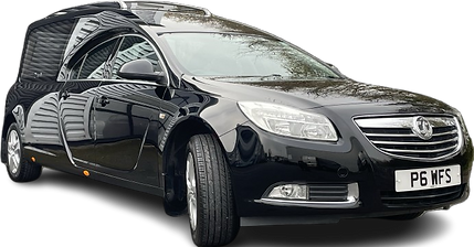 Sleek black hearse