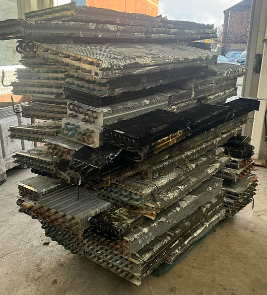 Stack of metal ready for recycling at our Stockport facility.