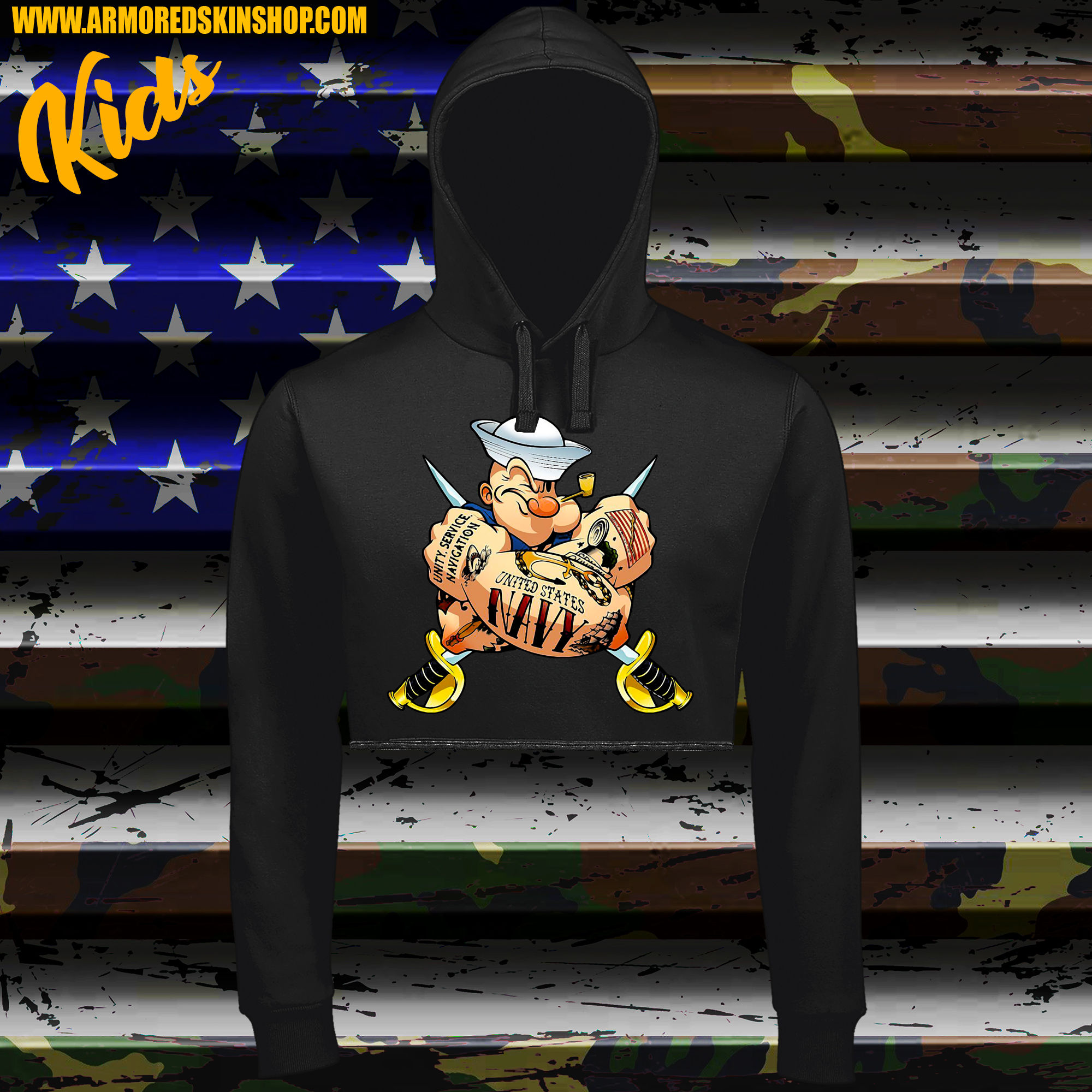 SUDADERA CROPPED NIÑA GUNS AND ROSES