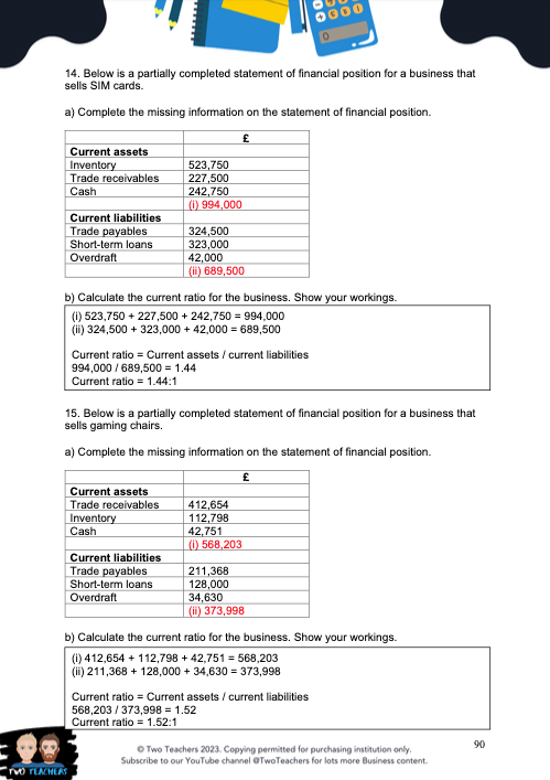 Thumbnail: BTEC Business Unit 3 Calculation Practice Workbook