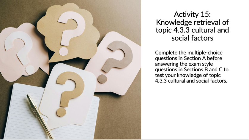Thumbnail: Edexcel A Level Topic 4.3 Teacher Resource Pack