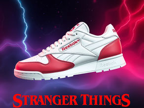 Reebok traininer in the middle of a Stranger Things background