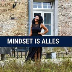Woman standing strongly with a motivational quote across the picutre