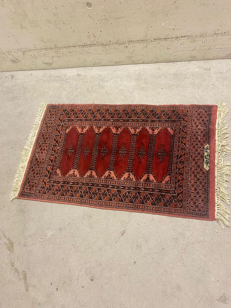 Vintage roter Orient Teppich Läufer Wandteppich