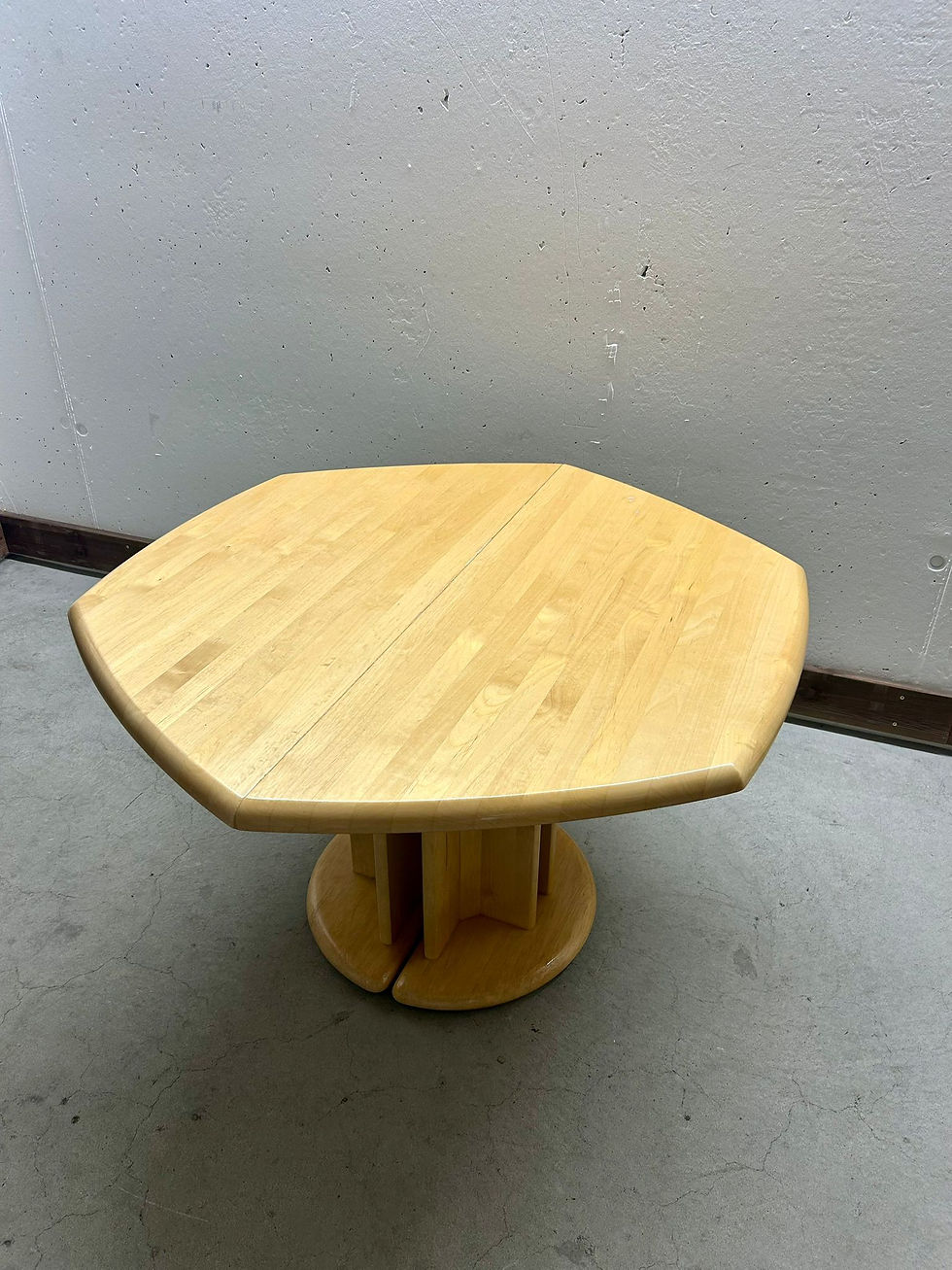 6 Eckiger Esstisch Erle mit 2 Einlegeplatten stabil Tisch