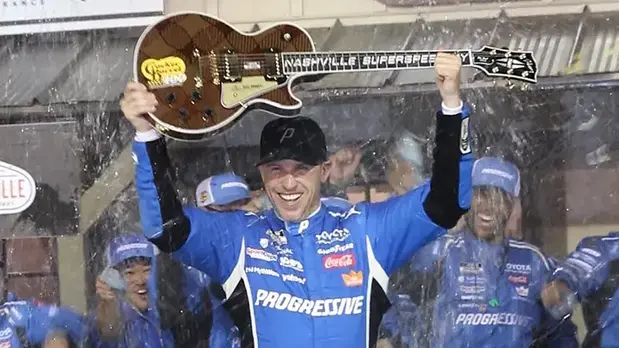 Denny Hamlin wins Cracker at Nashville Superspeedway