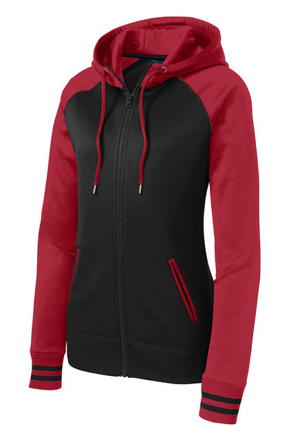 Thumbnail: Sport-Tek Women's Sport-Wick Varsity Fleece Full-Zip Hooded Jacket
