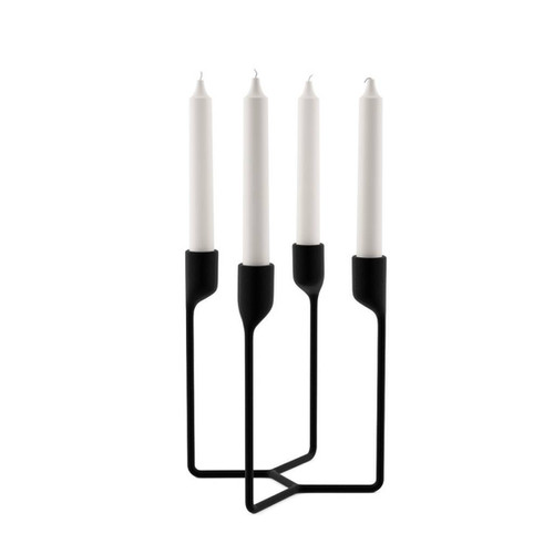 Candelabro Heima 4 Luci In Ghisa – Design Nordico – Nero – H 20,4 X L 13,8 X P 13,2 Cm – Normann Copenhagen