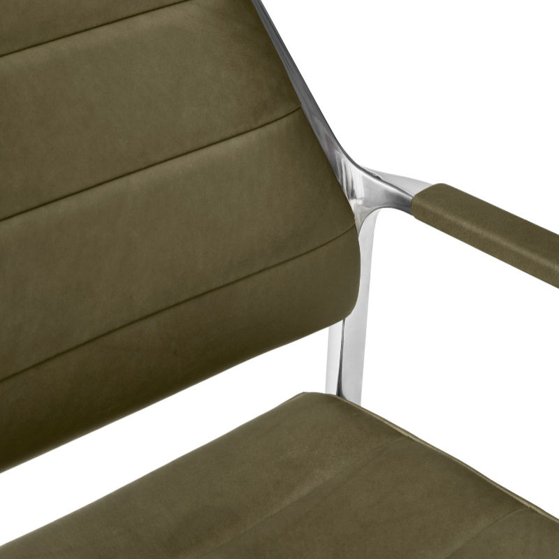 Miniature : Chaise de bureau pivotante Vipp 455+ - Sur roulettes, Cuir Bosco