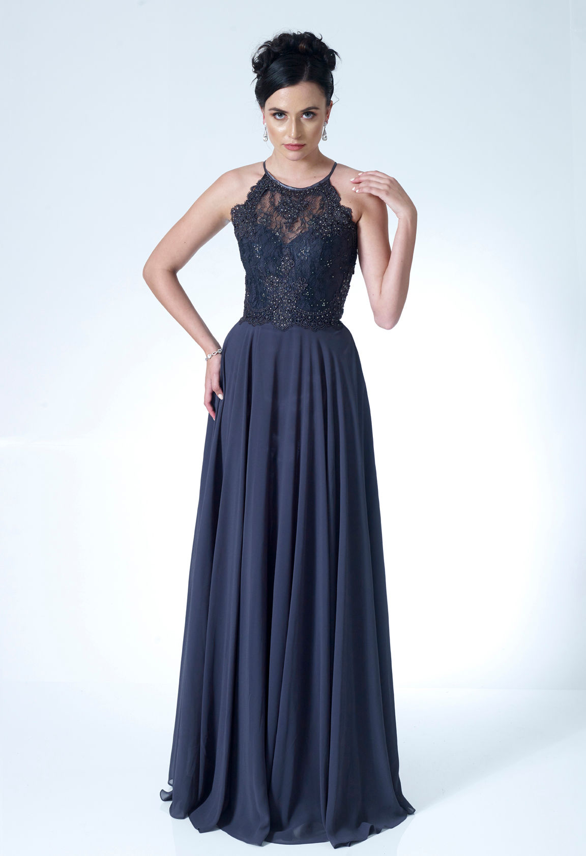 High Neck With Lace Top