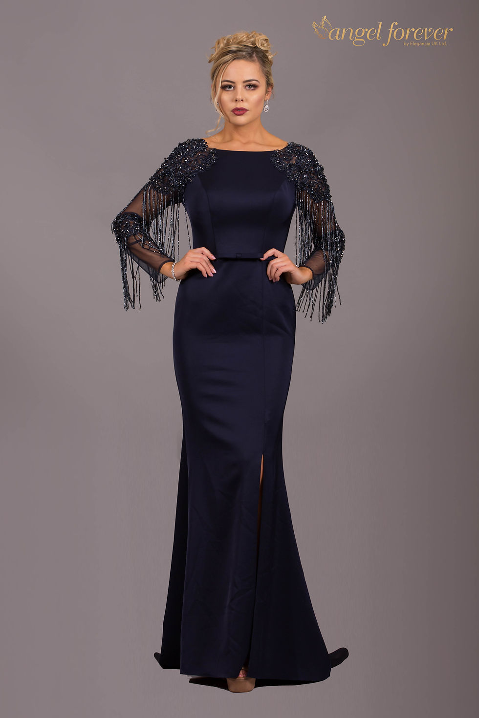 Thumbnail: Heavily Satin & Long Sleeves With Lace Beading