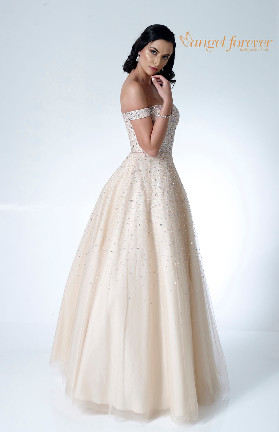 Thumbnail: Tulle with Heavily Beaded & Off Shoulder