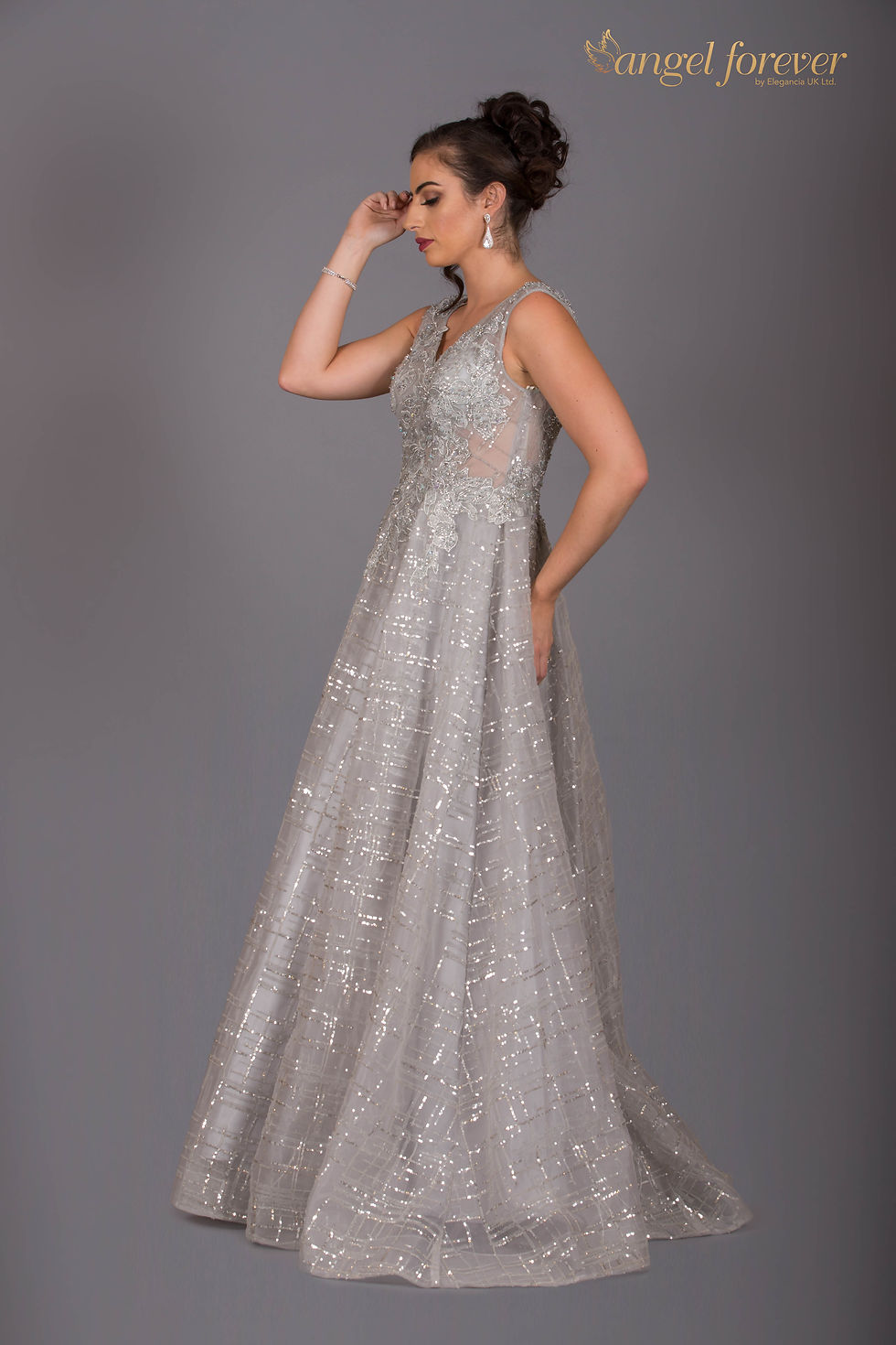 Thumbnail: Heavily Ballgown Lace, High Neck With Trail