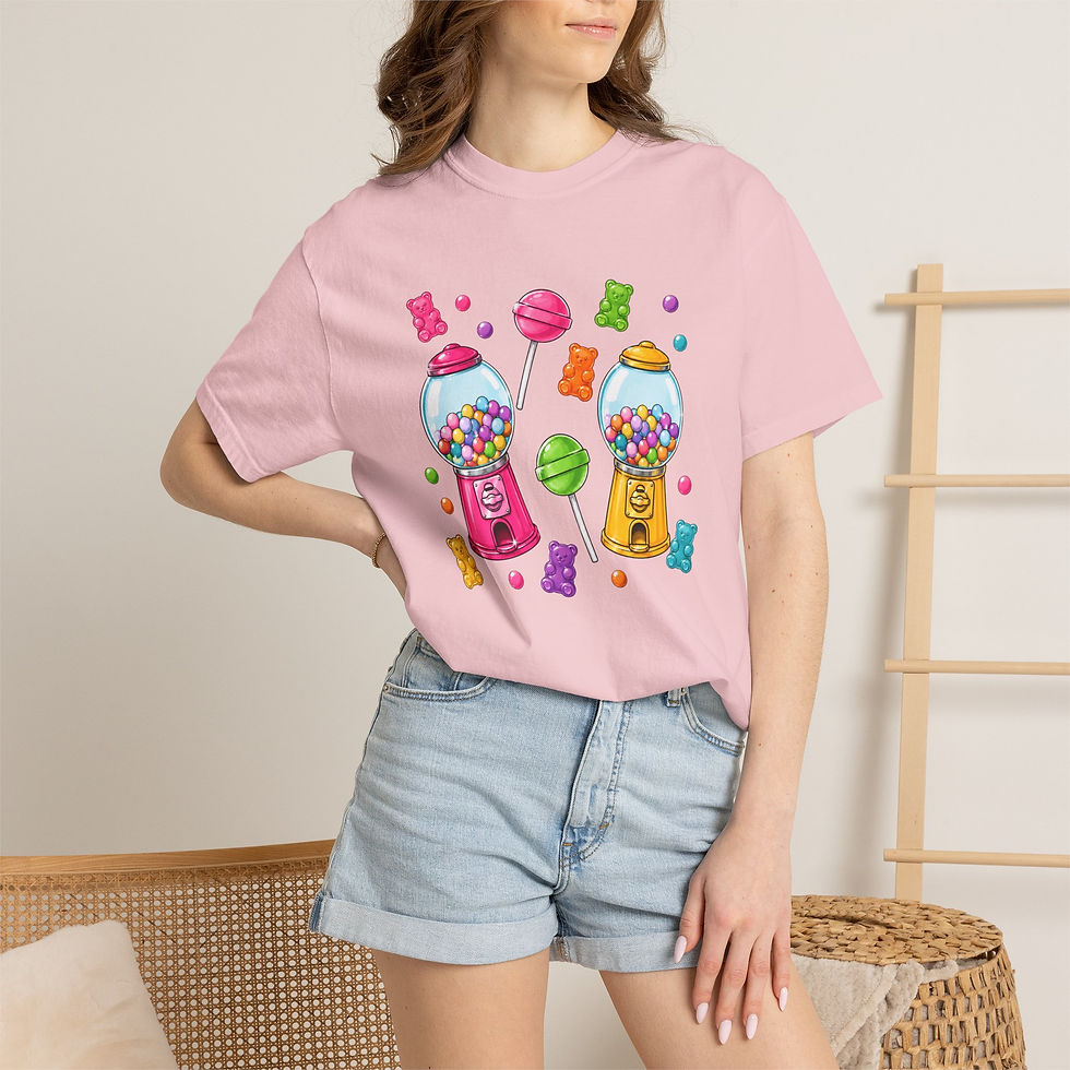 Thumbnail: Candy Gumball Machines T-Shirt — Colorful Candy  Graphic Tee