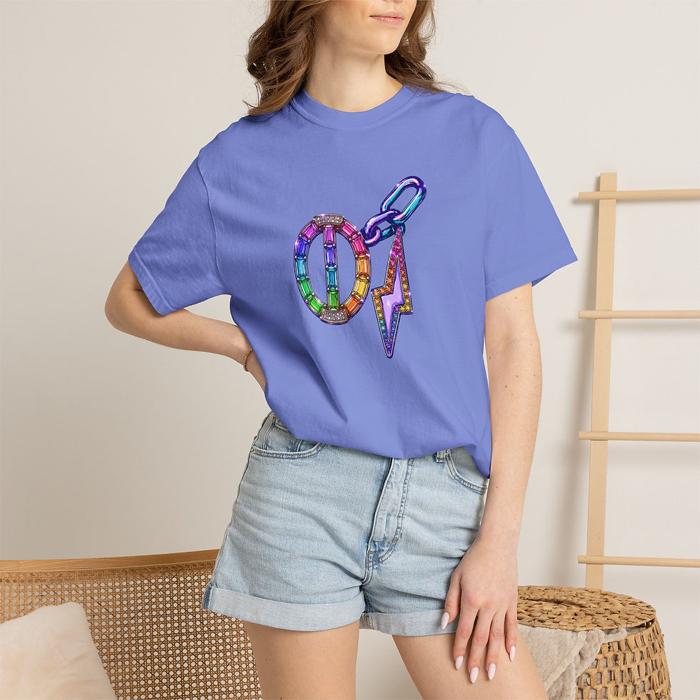 Thumbnail: Lighting Bolt Graphic T-Shirt — Rainbow Lightning  Bolt Design