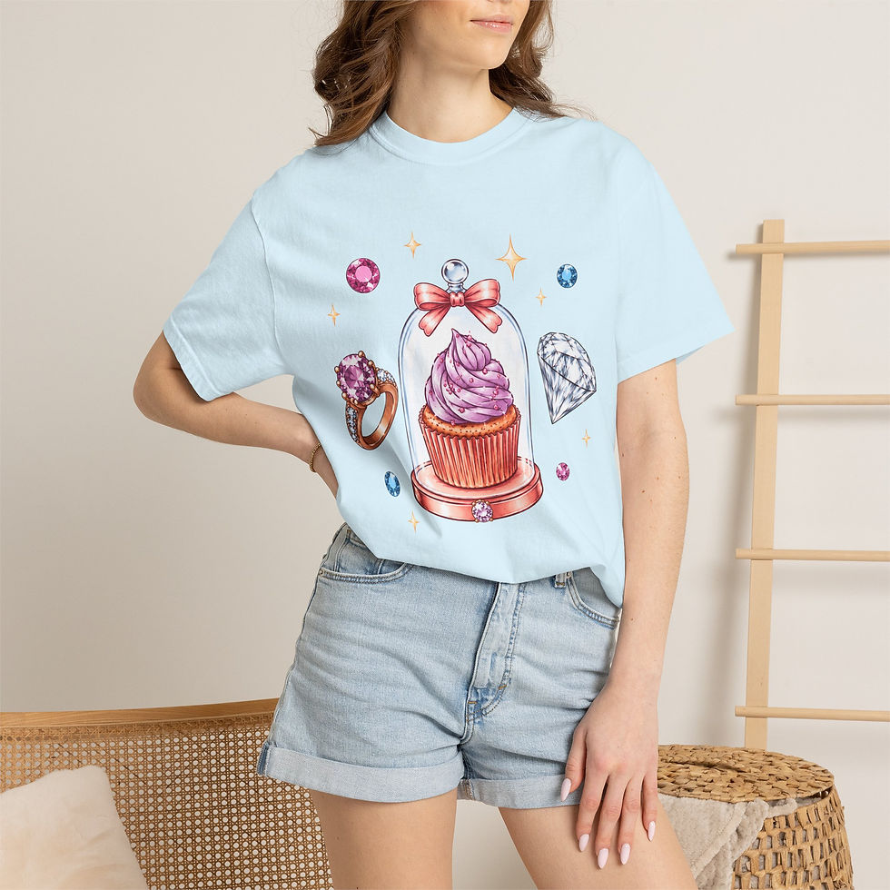 Thumbnail: Cupcake & Gems T-Shirt — Sweet Jewelry Graphic Tee