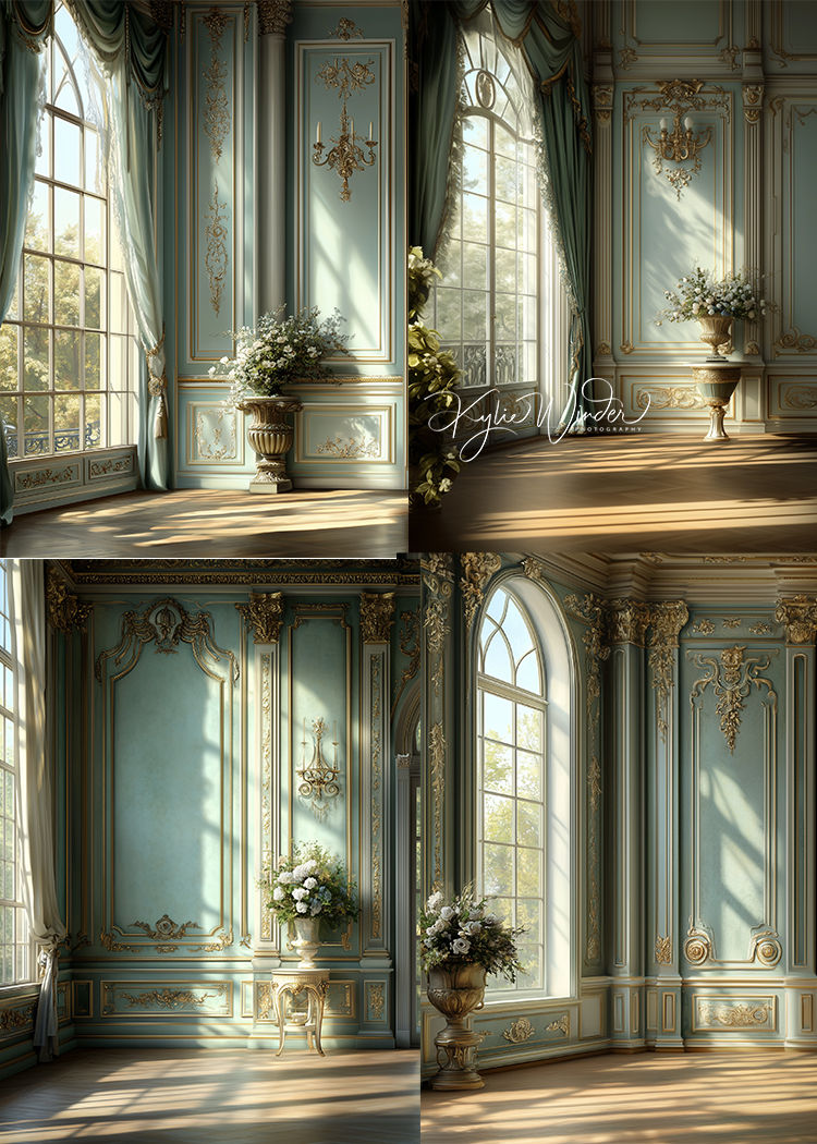 Thumbnail: Digital backdrop - Green and Blue Victorian Set