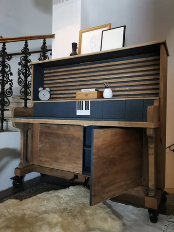 Upcycling Klavier, Workstation, Upcycling Piano , Möbelupcyling und Möbeldesign Wien