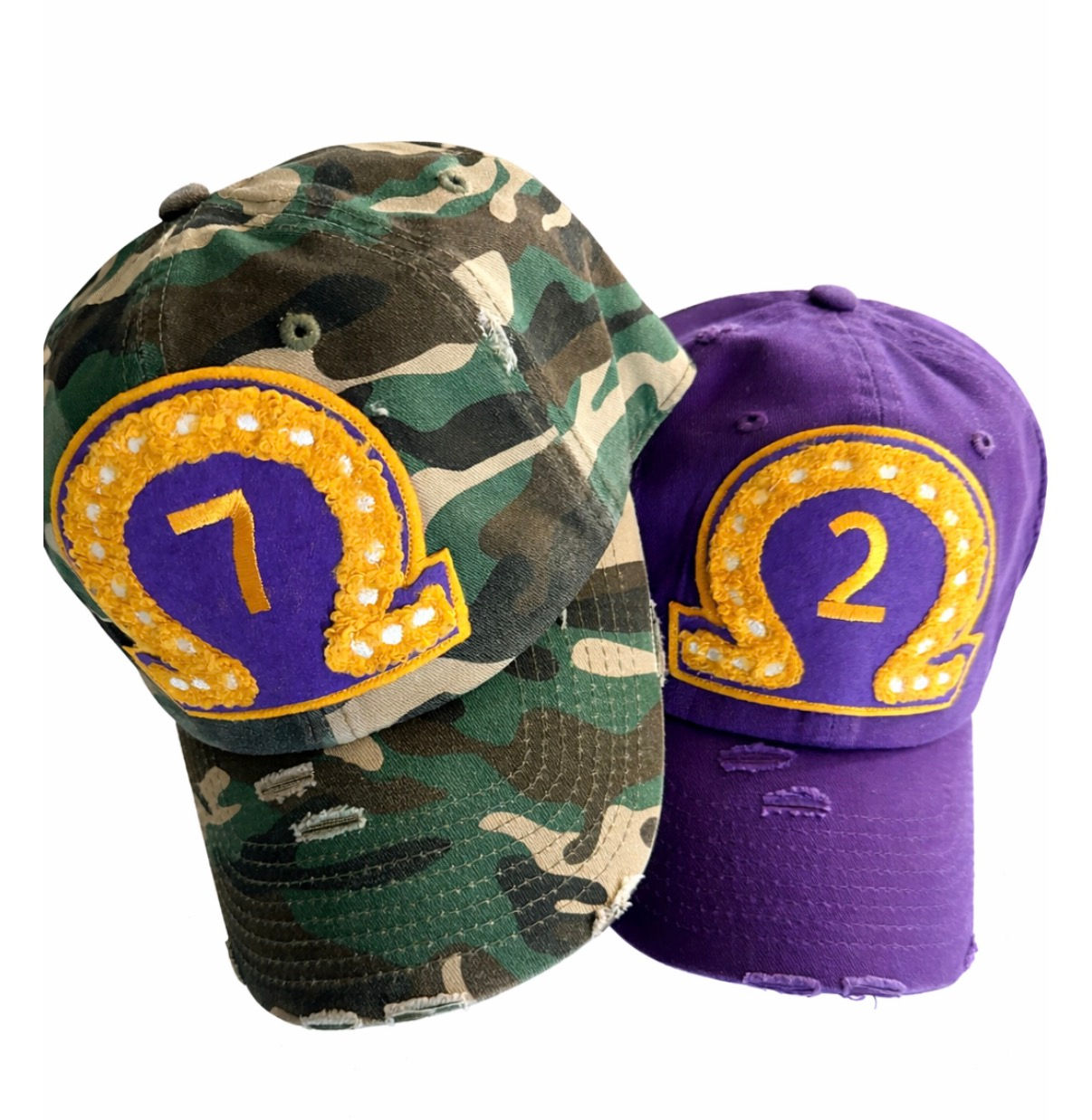 Distressed Line Number Baseball Cap