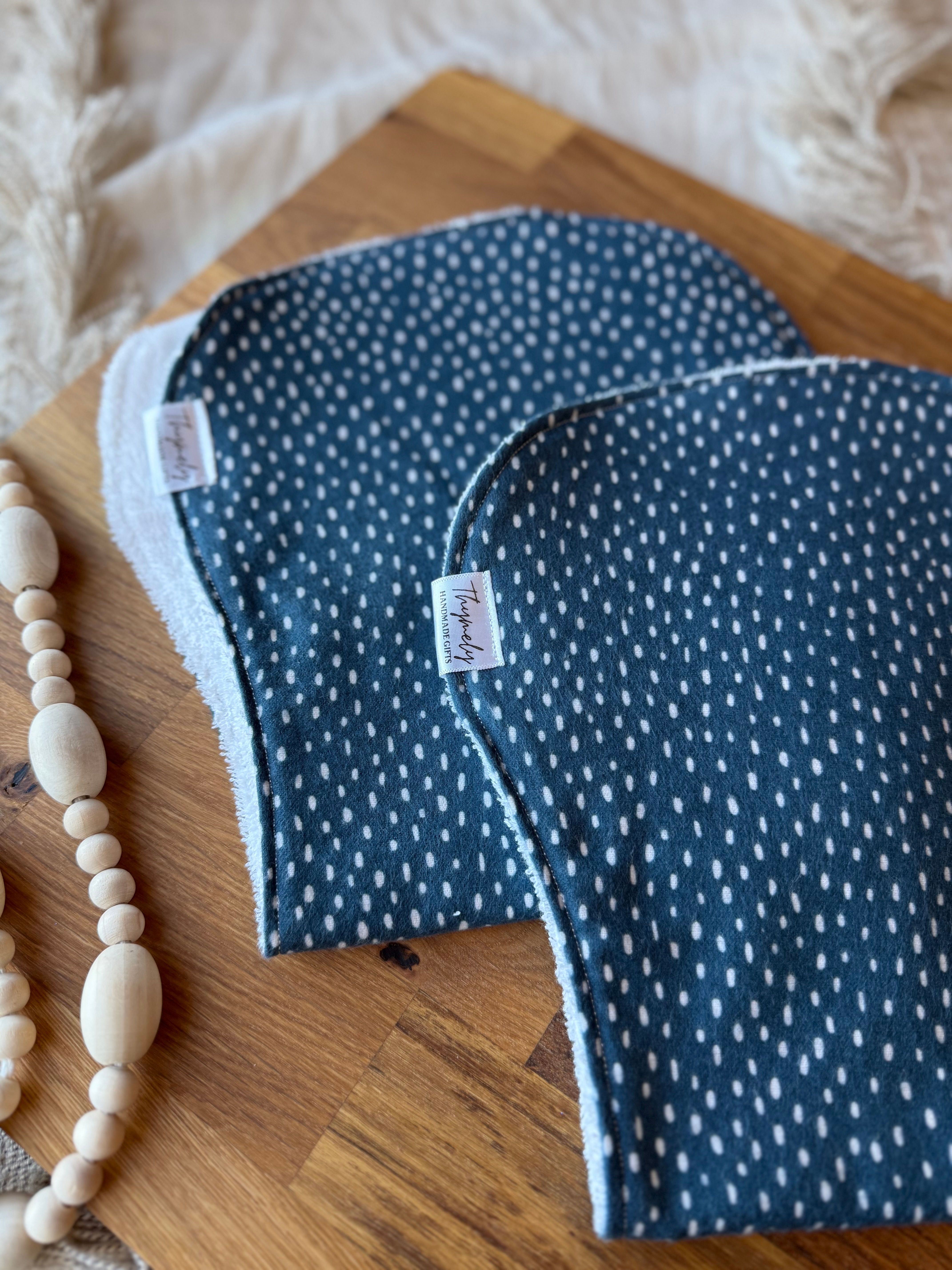 Speckled Blue Burp Cloth Set