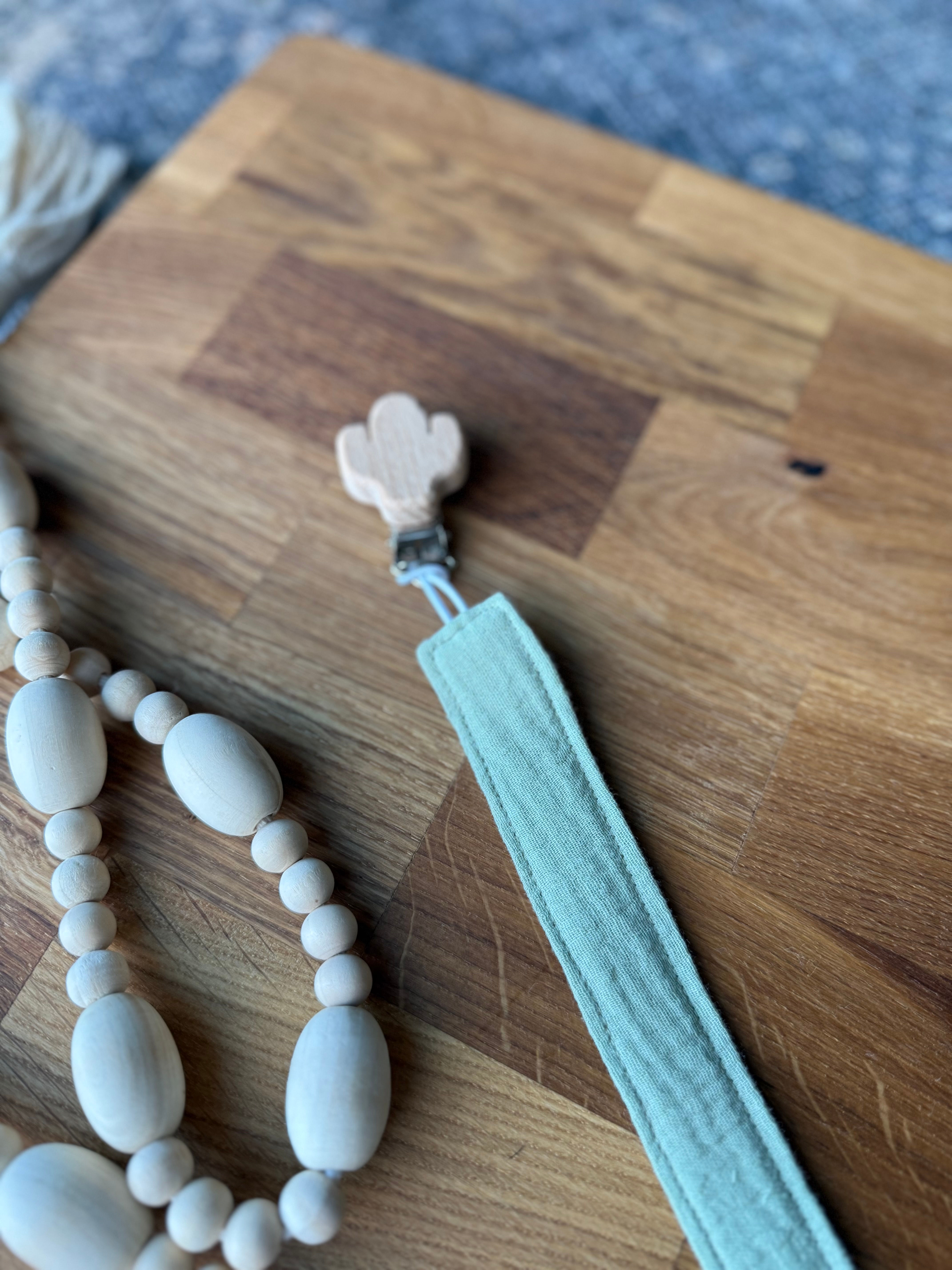 Sage Green Pacifier Clip