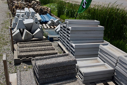Splash Blocks and parking bumpers available