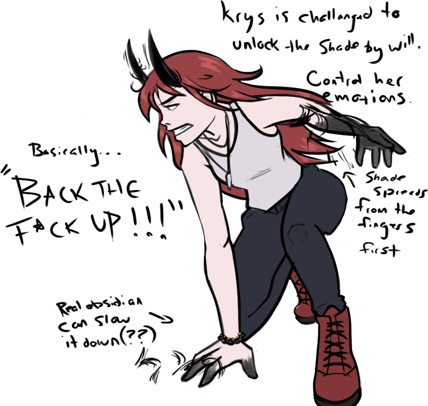 Krys turning into the shade concept art by Krimmu