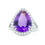 Thumbnail: Gold Amethyst & Diamond Halo Ring