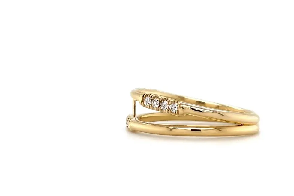 Thumbnail: Elegant Gold Dual-Band Ring with Sparkling Diamonds