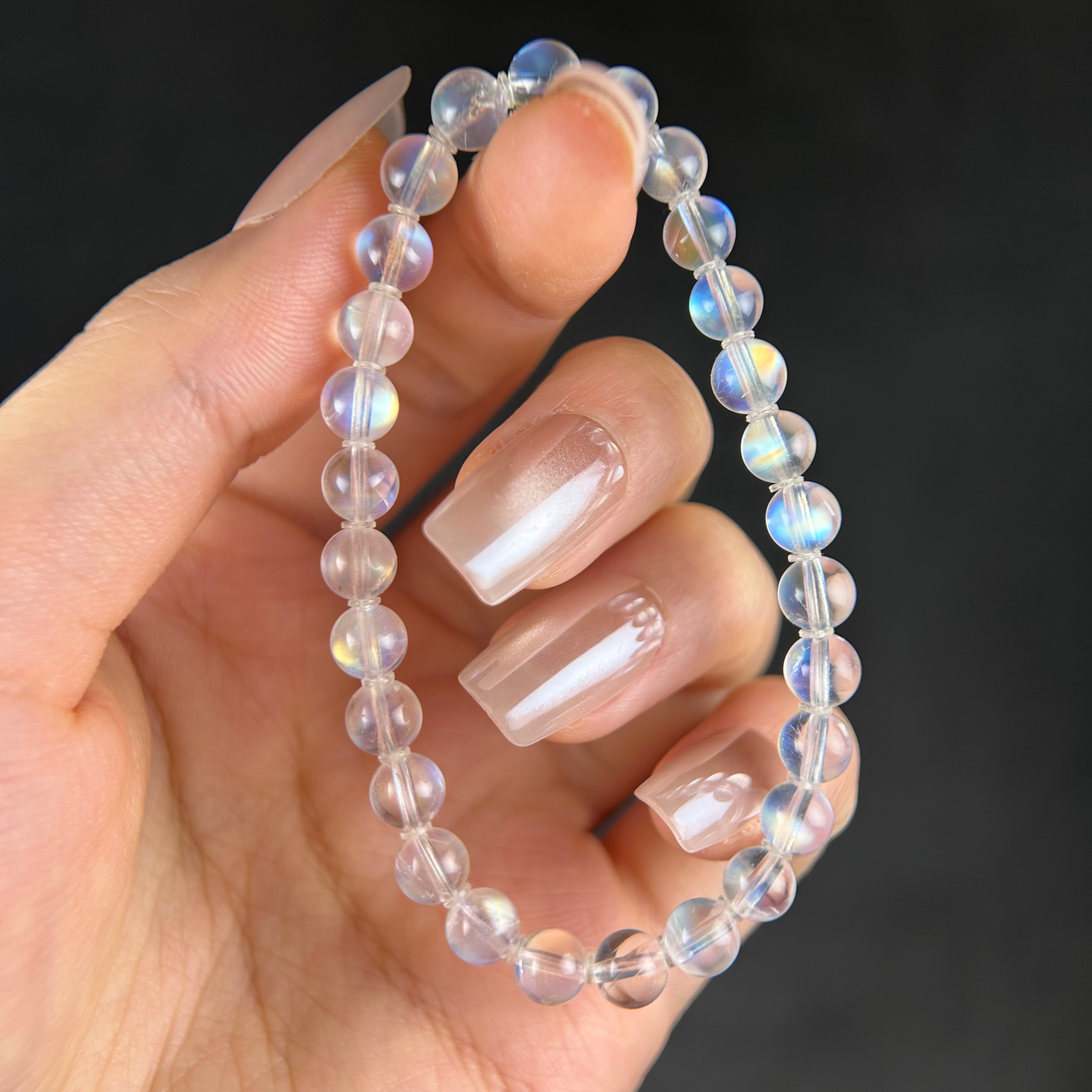 Natural Rainbow Moonstone Bracelet