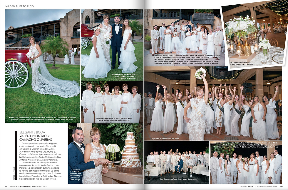 Reseña de Revista Image. Boda Myrna Camacho y Miguel Valentín.