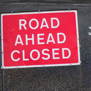 Road closure sign