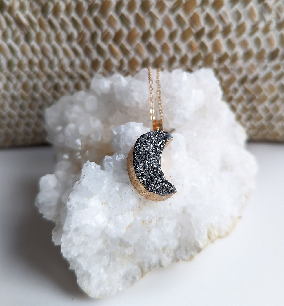 sparkly crescent moon necklace