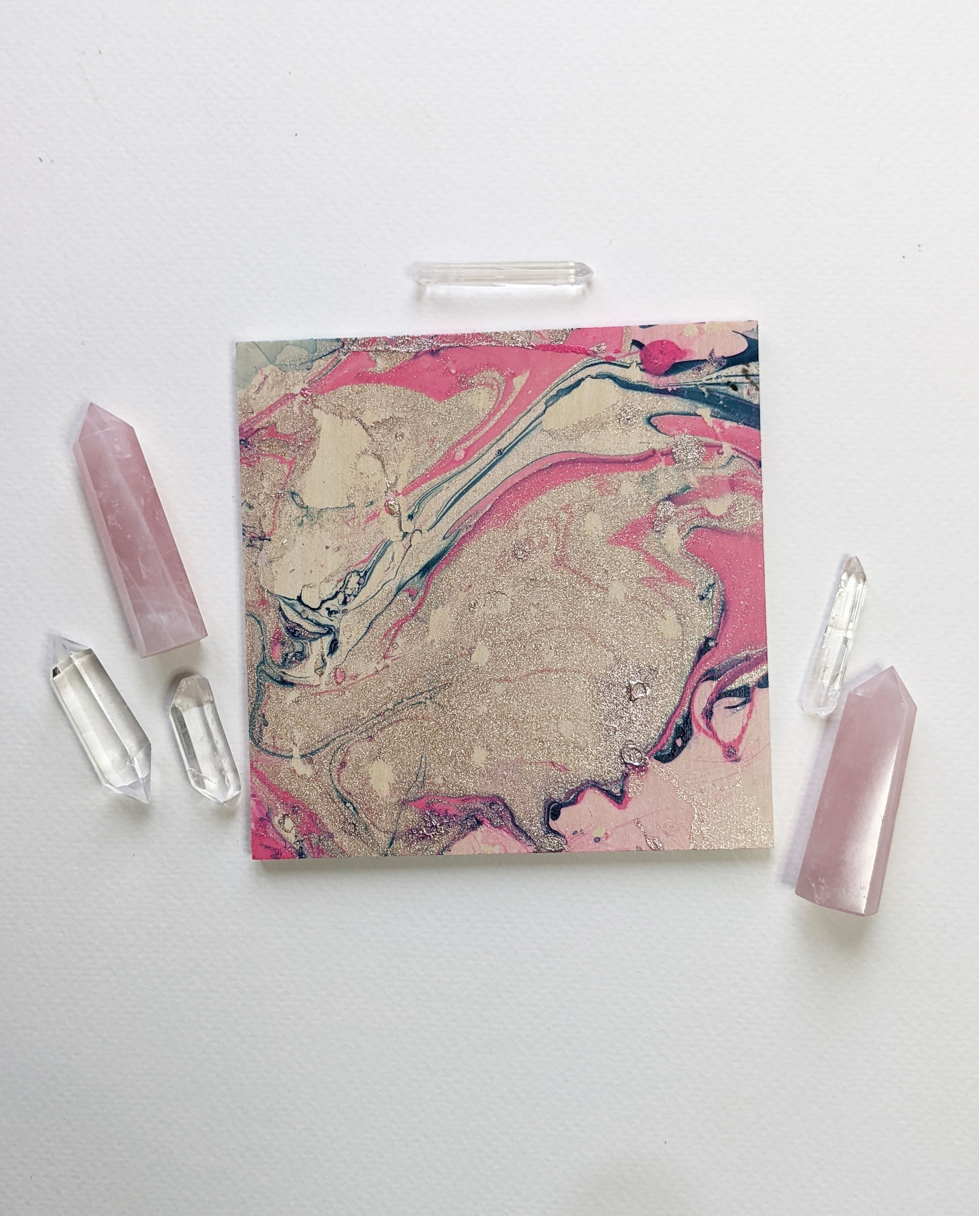 ORIGINAL ARTWORK - marble mini 3 - trippy pink
