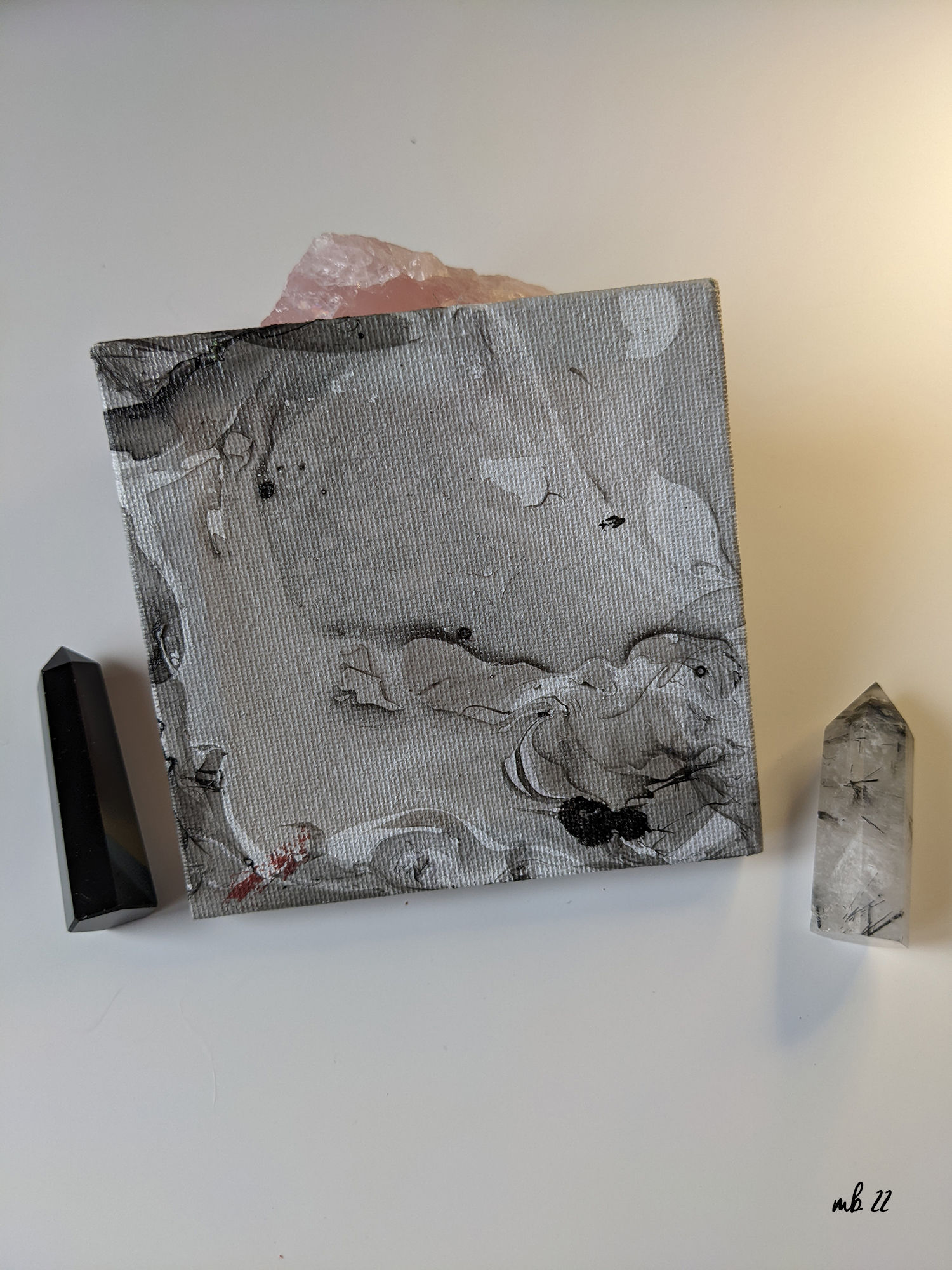 ORIGINAL ARTWORK - marble mini 5 - grey scale