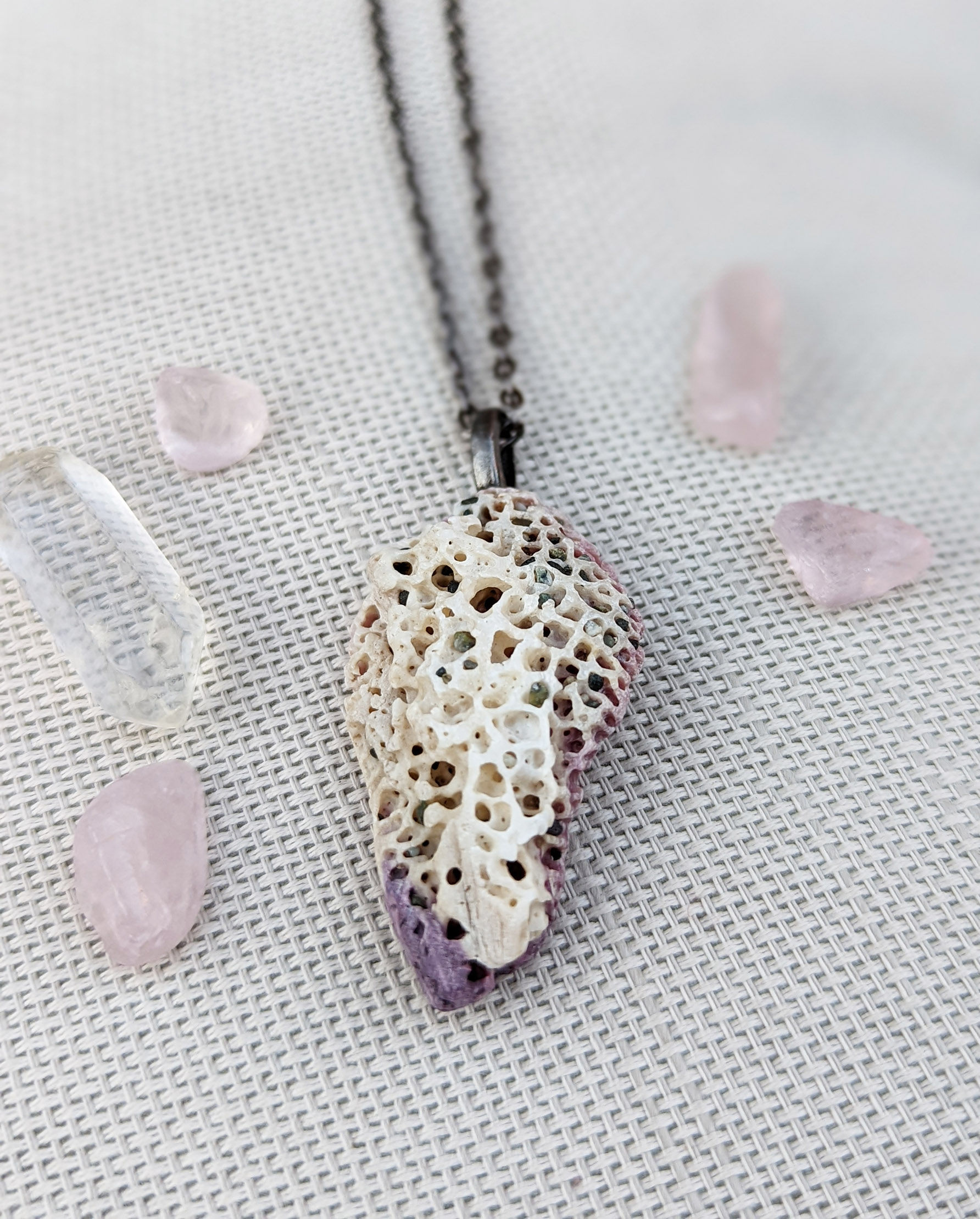 purple coral necklace