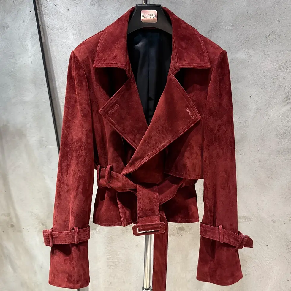 Thumbnail: #S Women Suede Leather Jacket Ladies Casual Fashion Jacket 2025 New Coming