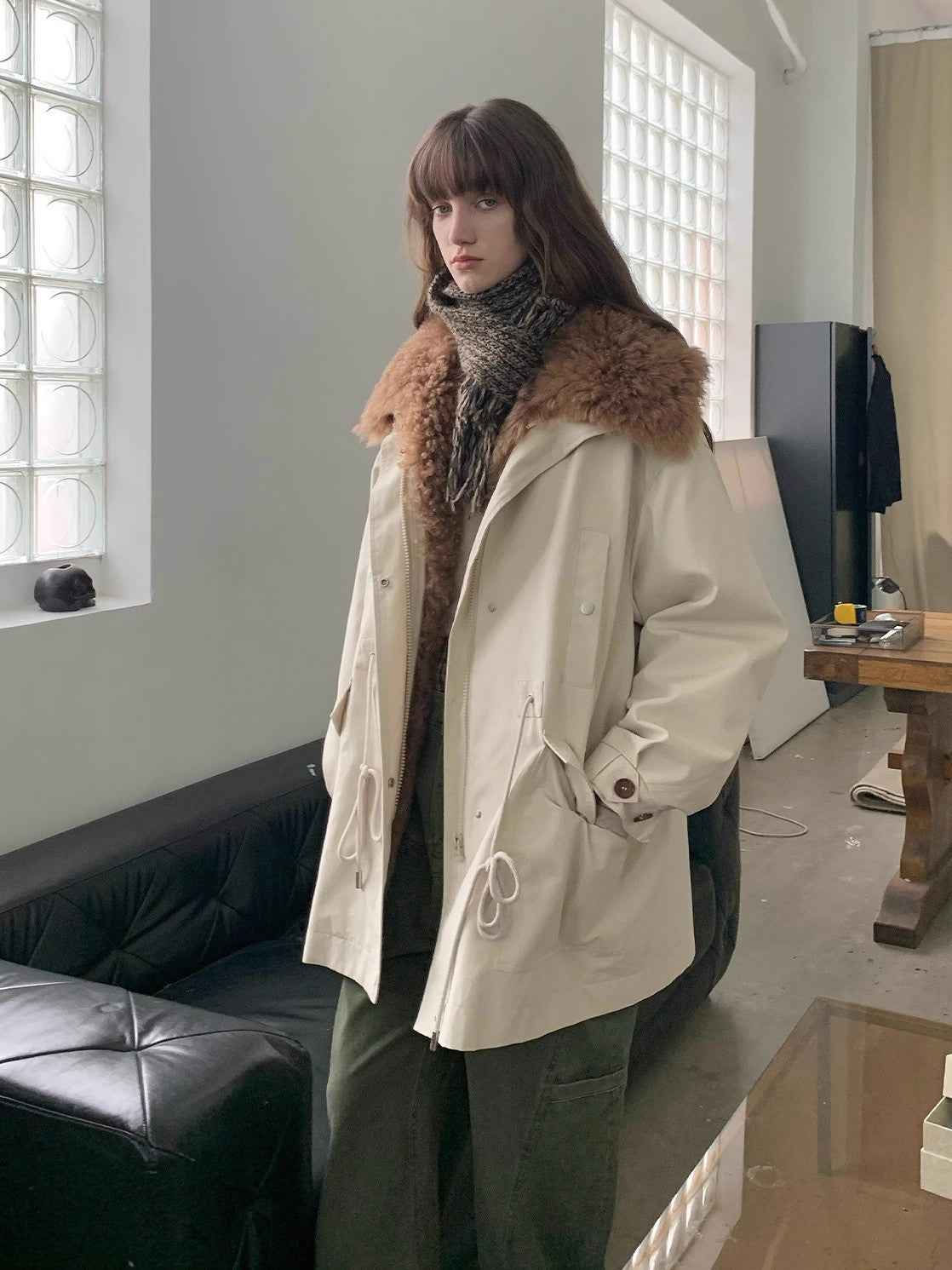 Green Mile Goose Down Parka with Toscana Shearling