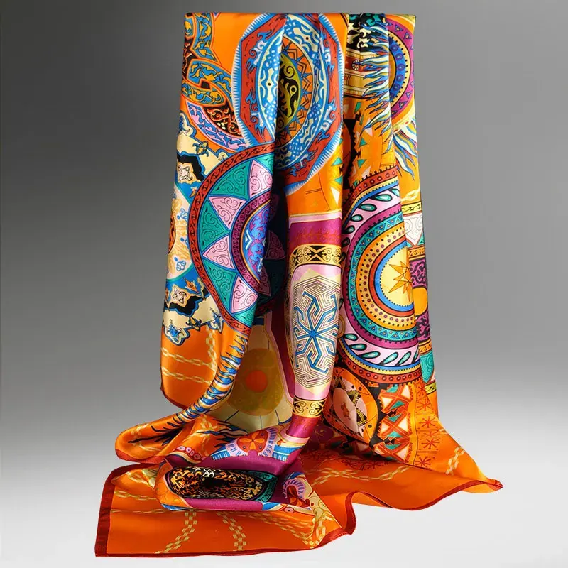 Thumbnail: Printed Square Scarf – 88 × 88 cm