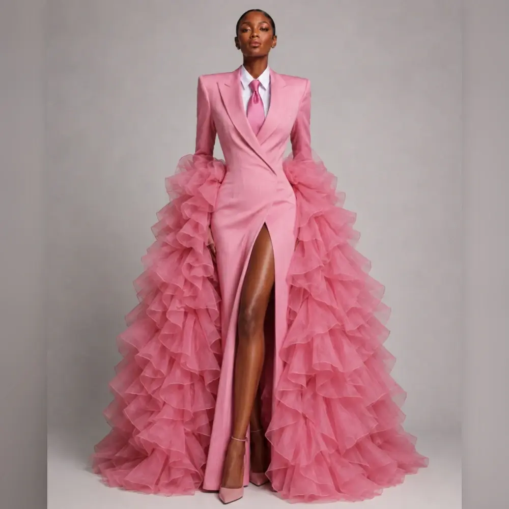 The Sovereign Pink Tuxedo Ball Gown