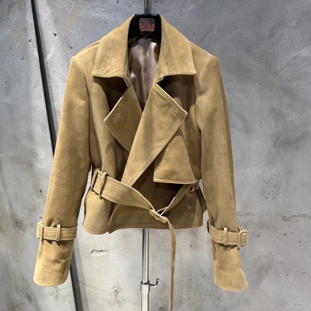 #S Women Suede Leather Jacket Ladies Casual Fashion Jacket 2025 New Coming