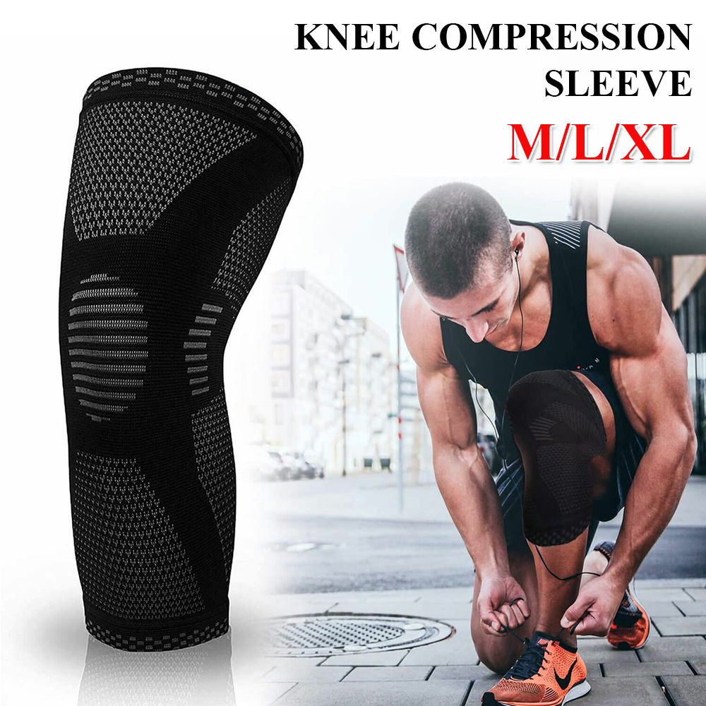 Knee Compression Sleeve Gym Sports Leg Brace Support Joint Pain Relief Running