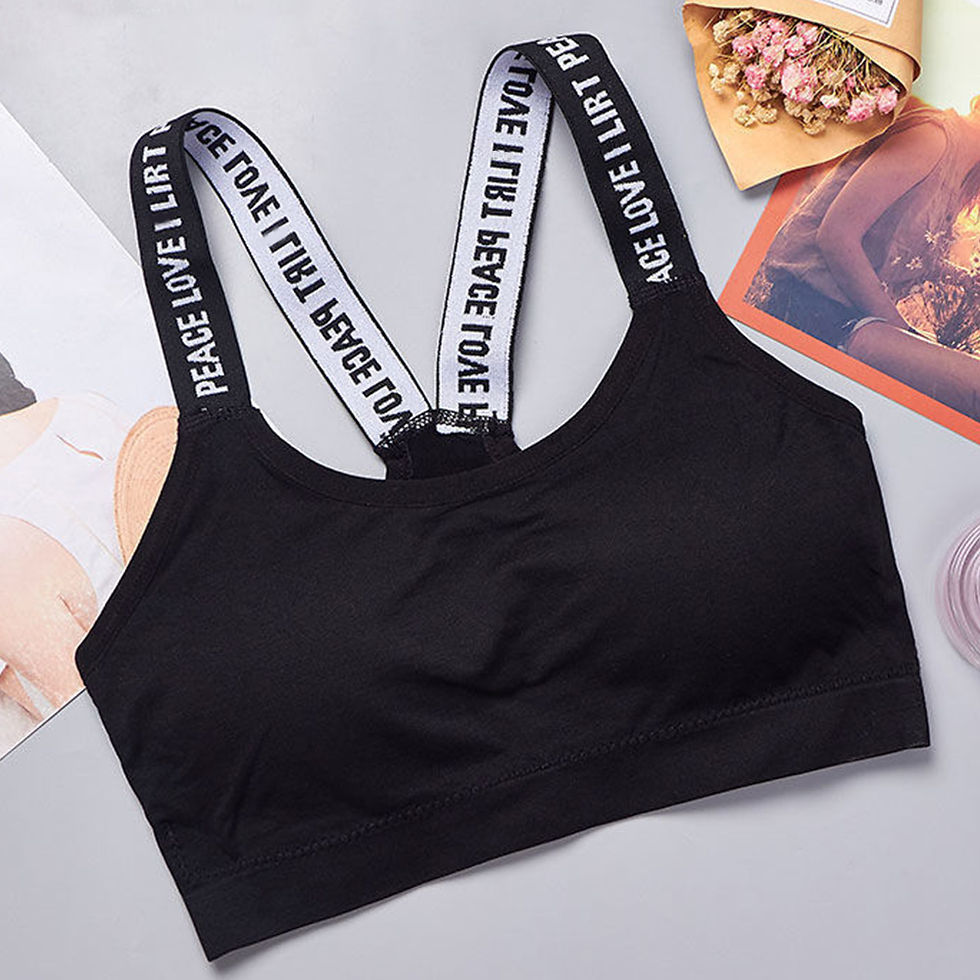 Thumbnail: Sports Underwear Women Yoga Fitness Seamless Crop Top Wide Letter Straps Comfort