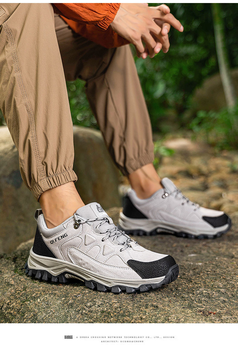 Thumbnail: Fashion Outdoor Casual Sneakers Men's Non-slip Lace-up Low-top Hiking Shoes Wear