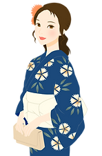 着物姿の女性イラスト