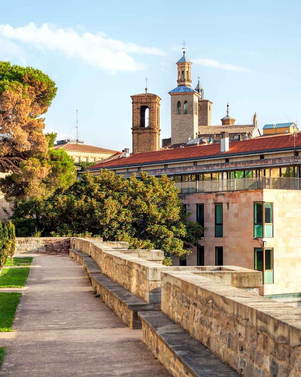 A couple on the camino de Santiago walking with hiking poles and backpacks.jpg