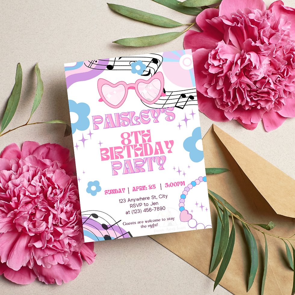 Let's Par-Tay Editable Party Invitation for a Birthday