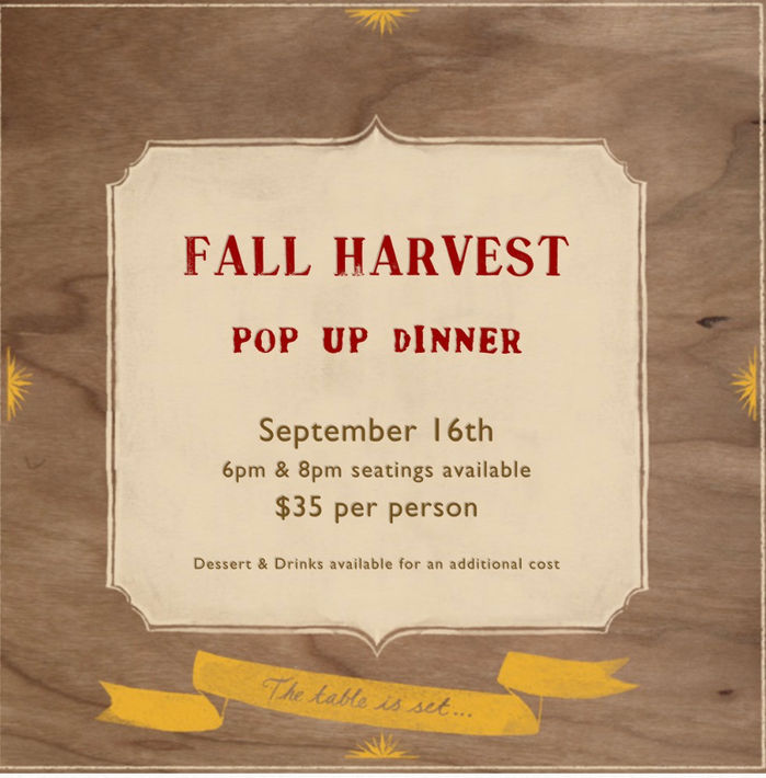 Fall Harvest Pop Up Dinner