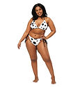 Bikini triangulo blanco con lunares negros