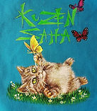 Bolsa de tela, tote bag pintada a mano por Kuzen Saha personalizada con gatos